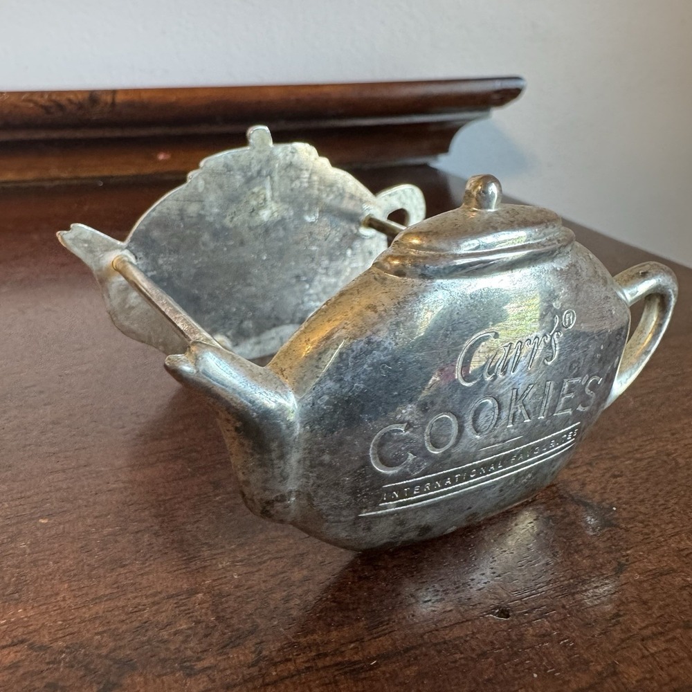 Twining/Carr Cookies Silver Plated TEA Bay Holder Vintage